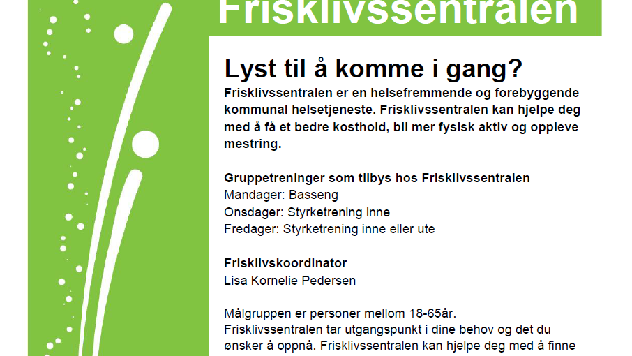 Lenke til artikkel: Frisklivssentralen er i gang igjen i Andøy