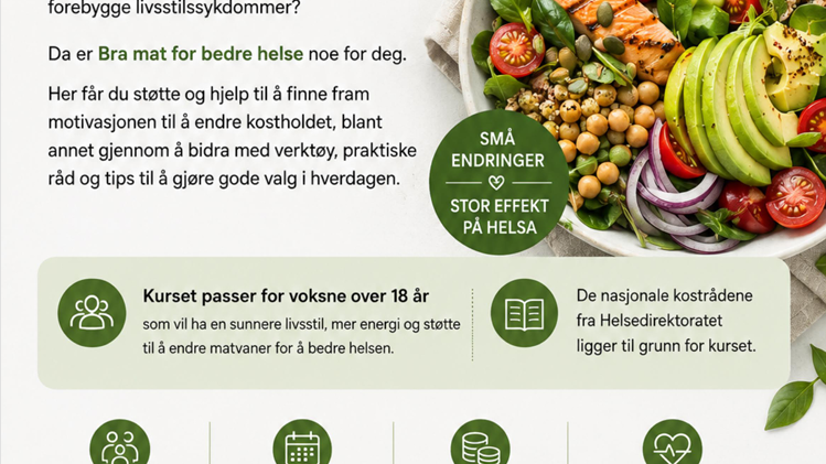 Lenke til artikkel: Frisklivssentralen i Andøy kommune inviterer til Bra Mat-kurs